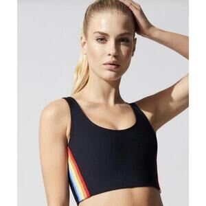 Spiritual Gangster Shakti Brami Rainbow Stripe Sports Bra